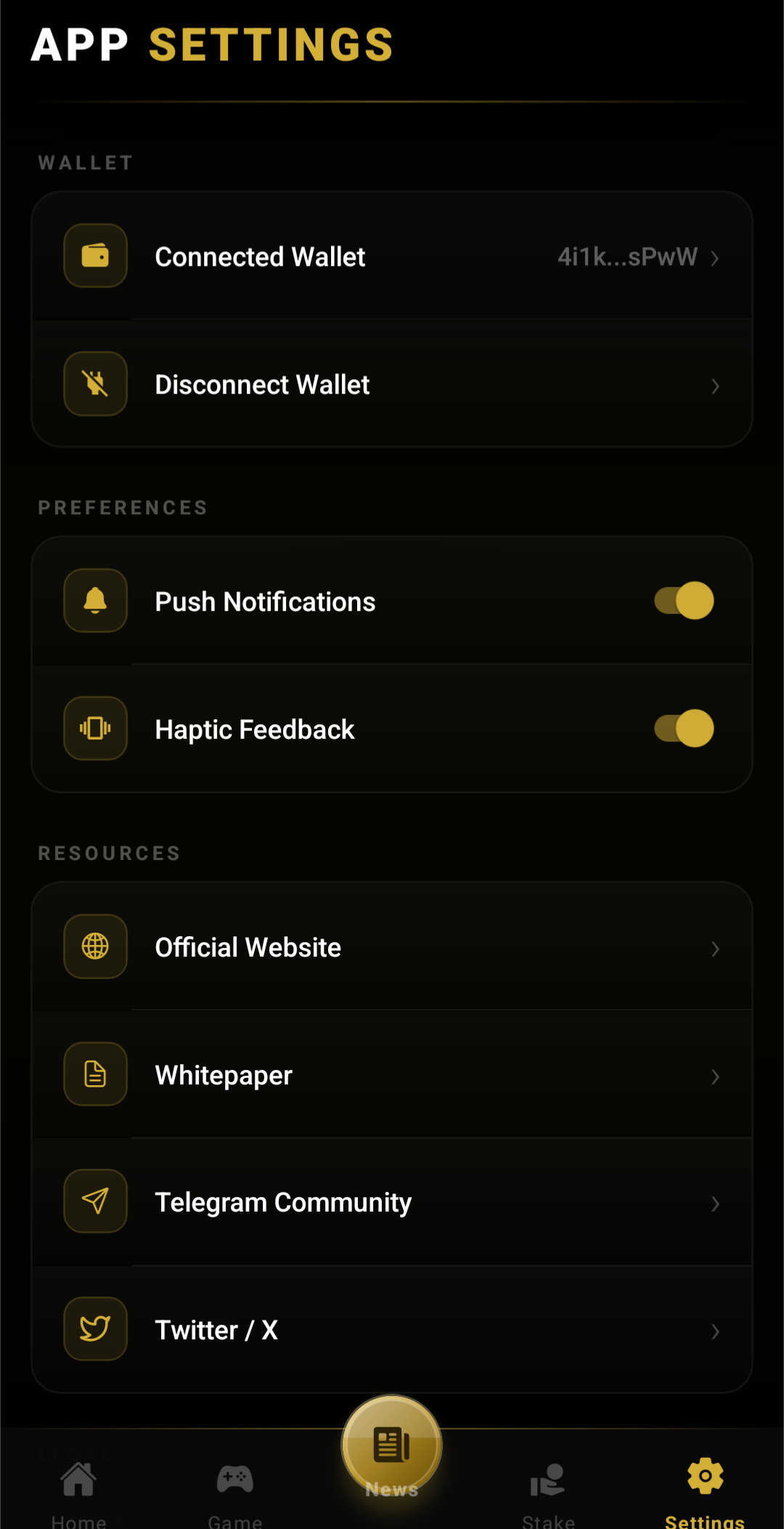Settings Screen preview